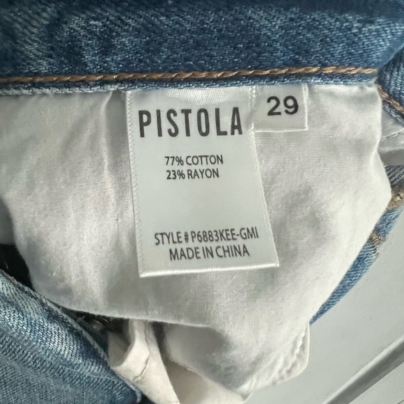 PISTOLA Charlie High Rise Straight size 29 raw hem denim - Picture 4 of 6